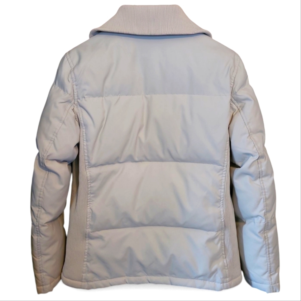 Women's GAP Down Puffer Jacket Cream Medium Vintage Y2K! - Picture 2 of 14